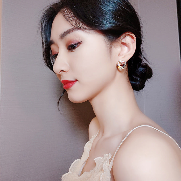 Wholesale Heart Shape Pearl Crystal Earrings